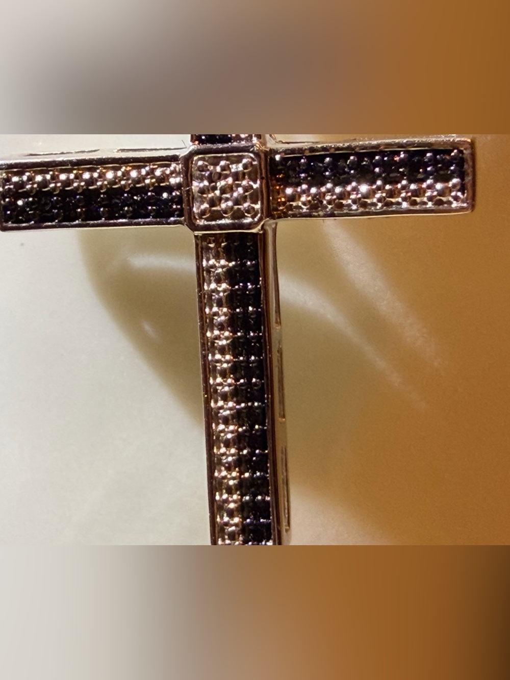 Black Diamond Cross Necklace 0.12 CTW 18 Inch Necklace - Picture 3 of 9